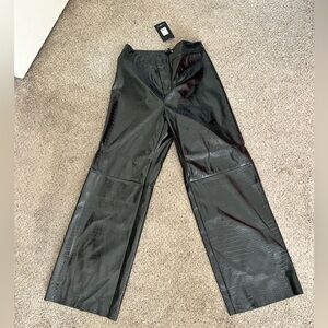 FashionNova, black faux snake leather pants